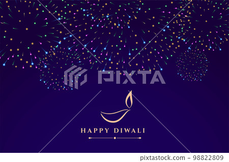 shubh diwali banner with colorful firework design 98822809