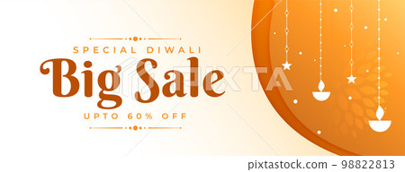 shubh diwali big sale banner with lantern design 98822813