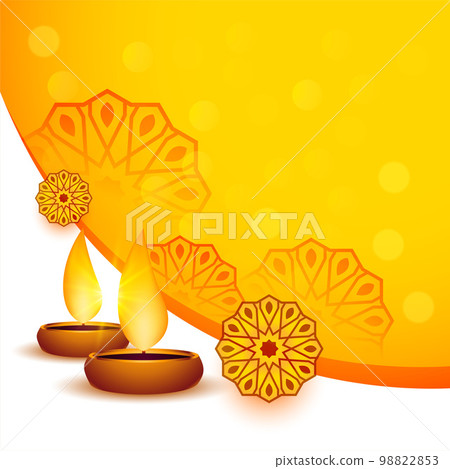 yellow color bokeh background design for diwali festival with beautiful diya yellow color bokeh background design for diwali festival with beautiful diya 98822853