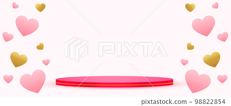3d podium platform lovely banner with love hearts design 3d podium platform lovely banner with love hearts design 98822854