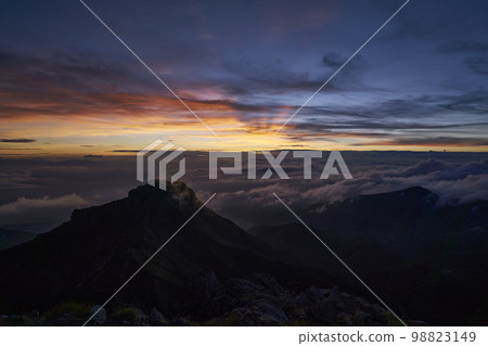 Yatsugatake at dusk (Akadake - Amidadake) 98823149