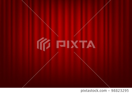 Closed silky luxury Curtain stage. Backlight spotlight. Theatrical curtains. Opera stage. Vector illustration. Closed silky luxury Curtain stage. Backlight spotlight. Theatrical curtains. Opera stage. Vector illustration. 98823295