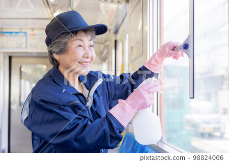 Senior women working on railways Silver human resources 98824006