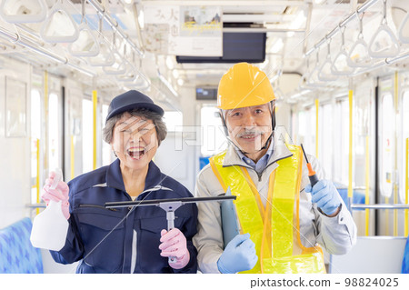 Senior men and women working at the railway Silver human resources 98824025