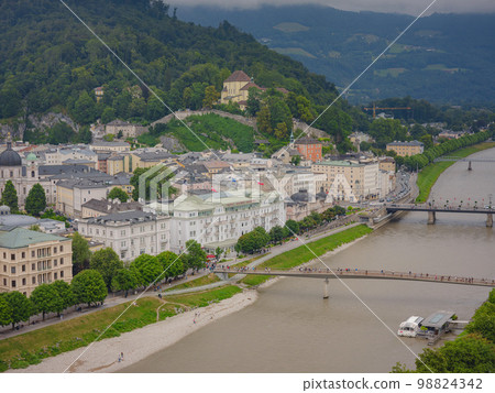 Salzburg Austria inner city with churches 98824342