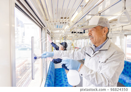 Senior men and women working at the railway Silver human resources 98824350