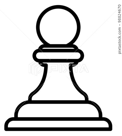 Pawn line icon. Strategy symbol. Chess piece 98824670
