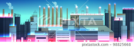 energy generation plant with chimneys electricity production industrial manufacturing building heavy industry factory energy generation plant with chimneys electricity production industrial manufacturing building heavy industry factory 98825668
