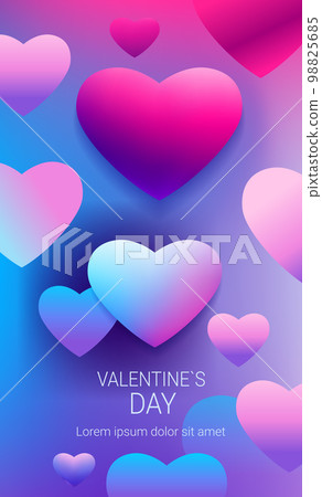 love hearts happy valentine day holiday celebration concept vertical copy space 98825685