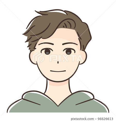 留著兩塊頭髮的亞洲年輕男子的臉 留著兩塊頭髮的亞洲年輕男子的臉 98826613