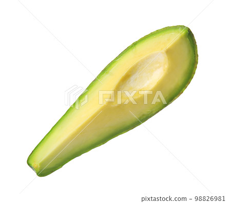 Slice of raw avocado isolated on white 98826981