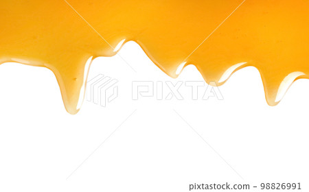 Fresh sweet honey flowing on white background 98826991