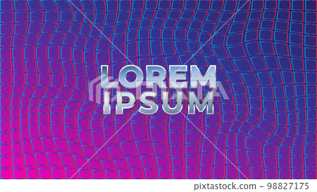 Futuristic wavy neon grid. Abstract background design template Futuristic wavy neon grid. Abstract background design template 98827175