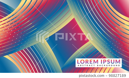 Futuristic curved tunnel in dark multicolor gradient. Abstract background design Futuristic curved tunnel in dark multicolor gradient. Abstract background design 98827189