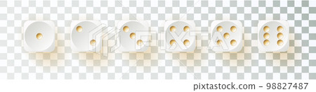 Vector Casino Dice Set Icons. Poker Cubes Isolated on Background. Board Game Pieces 98827487