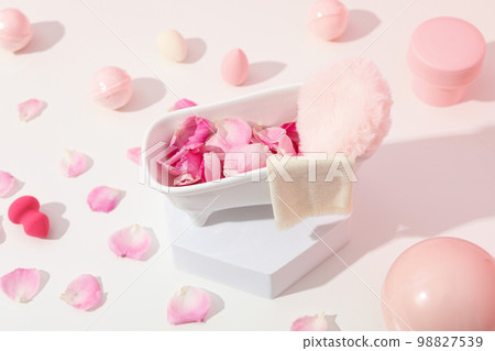 Concept of cosmetic and beauty care accessories Concept of cosmetic and beauty care accessories 98827539