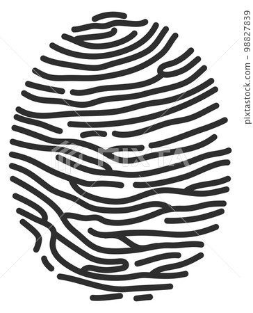 Biometric signature icon. Fingerprint symbol. Criminal trace 98827839