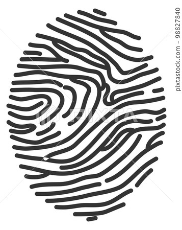 Thumb print icon. Black line fingerprint symbol 98827840