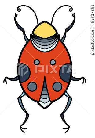 Ladybag icon. Decorative stylized bug. Red beetle Ladybag icon. Decorative stylized bug. Red beetle 98827861