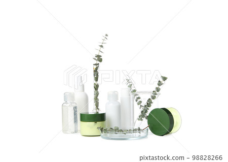 Concept of bodycare, beauty products, isolated on white background Concept of bodycare, beauty products, isolated on white background 98828266