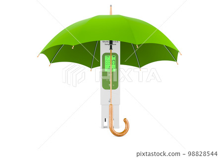 TDS meter under umbrella, 3D rendering 98828544