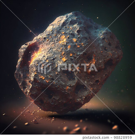 Asteroid flying in space. Generative AI 98828959
