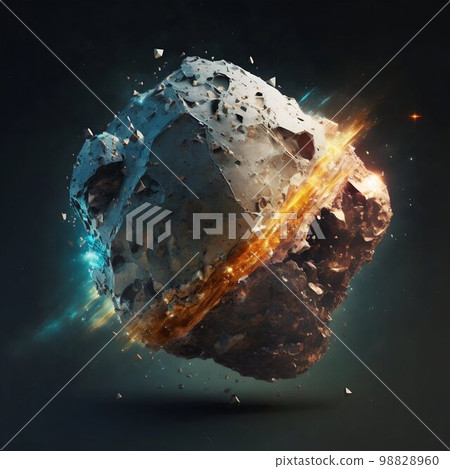 Asteroid flying in space. Generative AI Asteroid flying in space. Generative AI 98828960