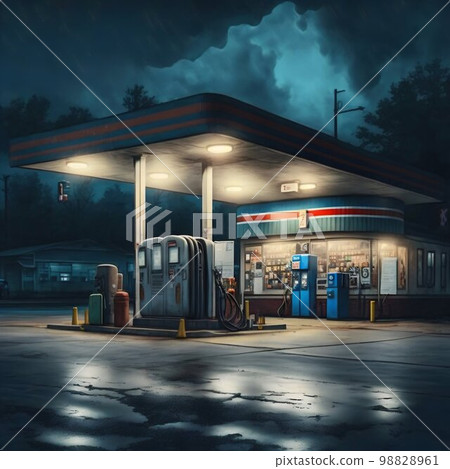 Car gas station. Generative AI Car gas station. Generative AI 98828961