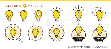 Icon design set expressing inspiration and discovery Icon design set expressing inspiration and discovery 98829076