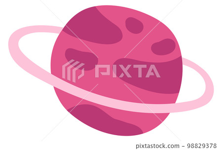 Cute planet with ring. Space icon. Universe symbol Cute planet with ring. Space icon. Universe symbol 98829378