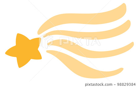 Flying yellow star icon. Space comet drawing 98829384