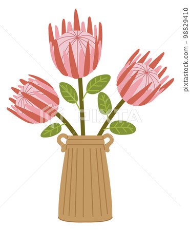 Flowers in vase icon. Decorative floral composition. Beautiful botany 98829410