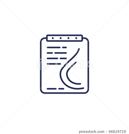 Mammogram, breast scan line icon on white 98829728