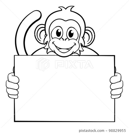 cartoon animal cute monkey holding a fishing rod Stock Vector