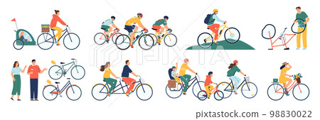 People On Bicycles Flat Set 98830022