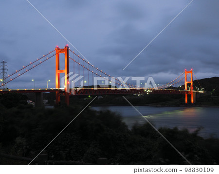 Illuminated Hirado Ohashi Bridge, Iwanoue Town, Hirado City, Nagasaki Prefecture Illuminated Hirado Ohashi Bridge, Iwanoue Town, Hirado City, Nagasaki Prefecture 98830109