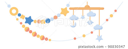 Crib decorations. Little baby mobile cartoon icon 98830347