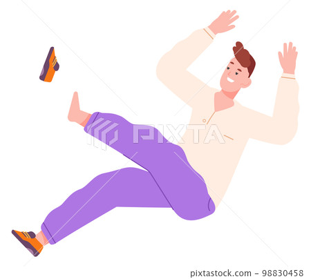 Guy falling down. Floating young man in air Guy falling down. Floating young man in air 98830458