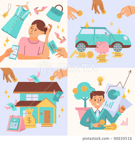 Financial Planning 2x2 Concept 98830518