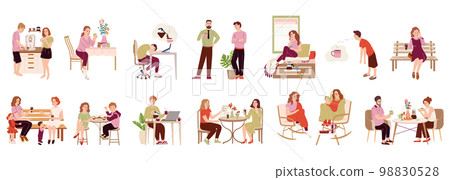 Coffee People Icon Set 98830528