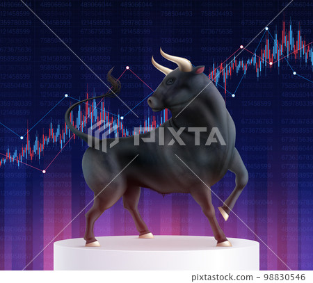 Color Bull Realistic Composition 98830546