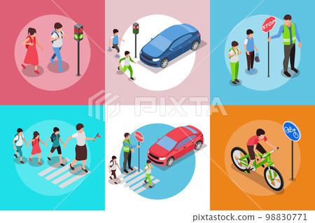 Children Road Round Compositions Children Road Round Compositions 98830771