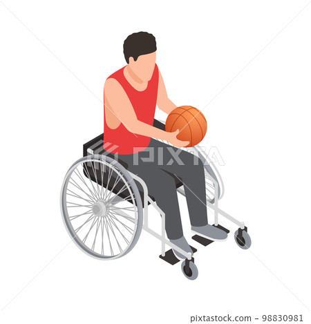 Wheelchair Man Basketball Composition 98830981
