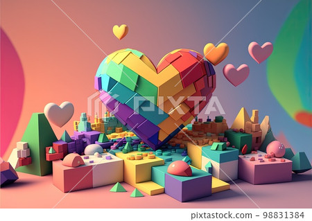 heart-shaped character, valentine's day themed background, love and friendship day, space for text heart-shaped character, valentine's day themed background, love and friendship day, space for text 98831384