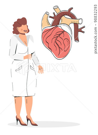 Hypertension treatment concept vector. Heart awareness month. Cardiomyopathy illustration. Hypertension treatment concept vector. Heart awareness month. Cardiomyopathy illustration. 98832293
