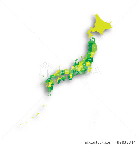 Japan political map of administrative divisions Japan political map of administrative divisions 98832314