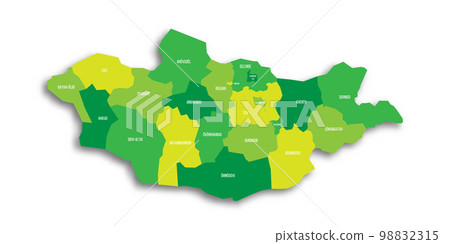 Mongolia political map of administrative divisions Mongolia political map of administrative divisions 98832315
