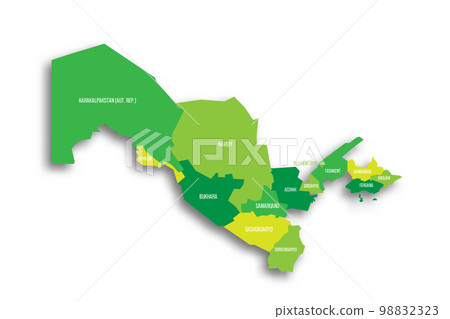 Uzbekistan political map of administrative divisions Uzbekistan political map of administrative divisions 98832323