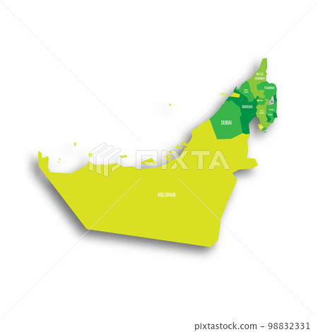 United Arab Emirates political map of administrative divisions United Arab Emirates political map of administrative divisions 98832331