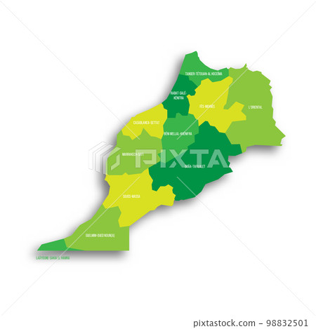 Morocco political map of administrative divisions Morocco political map of administrative divisions 98832501
